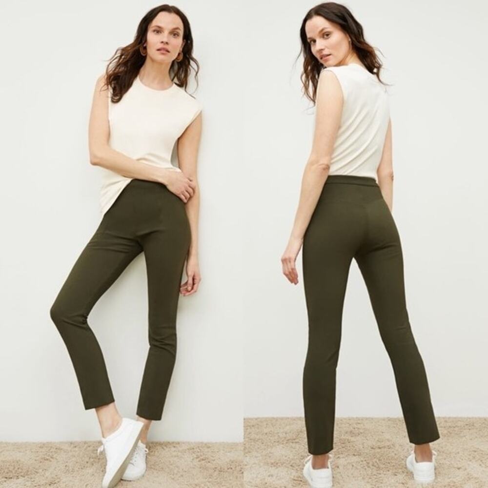 M. M. LaFleur The Foster Cigarette Pant PowerStretch Dark Olive Size 10